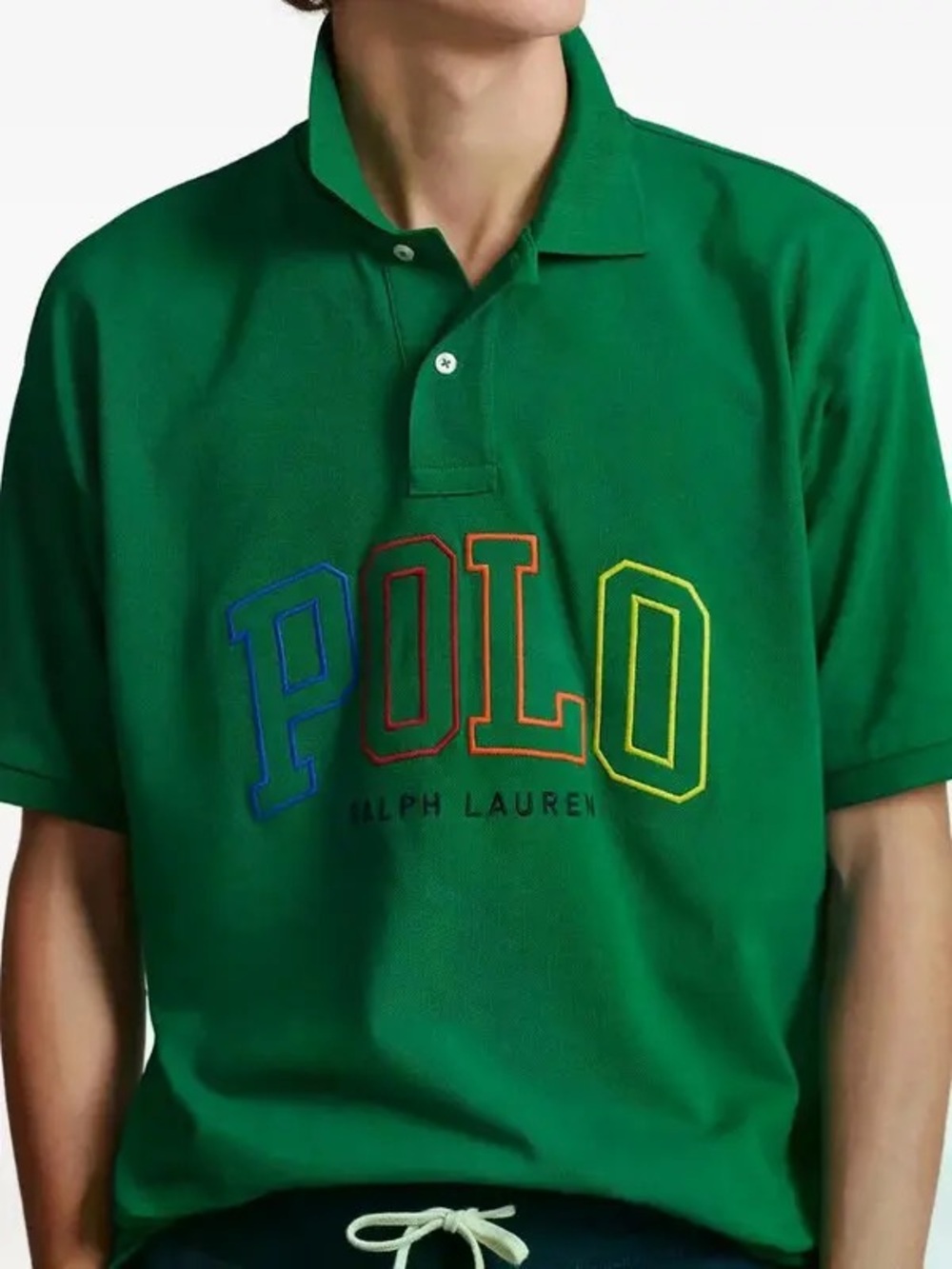 NWT POLO RALPH LAUREN Embroidered-Logo Polo Shirt Green Logo XXL